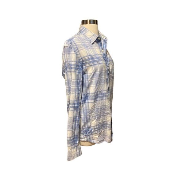 American Eagle Outfitters 100% Cotton Light Blue White Button Down - Picture 4 of 9